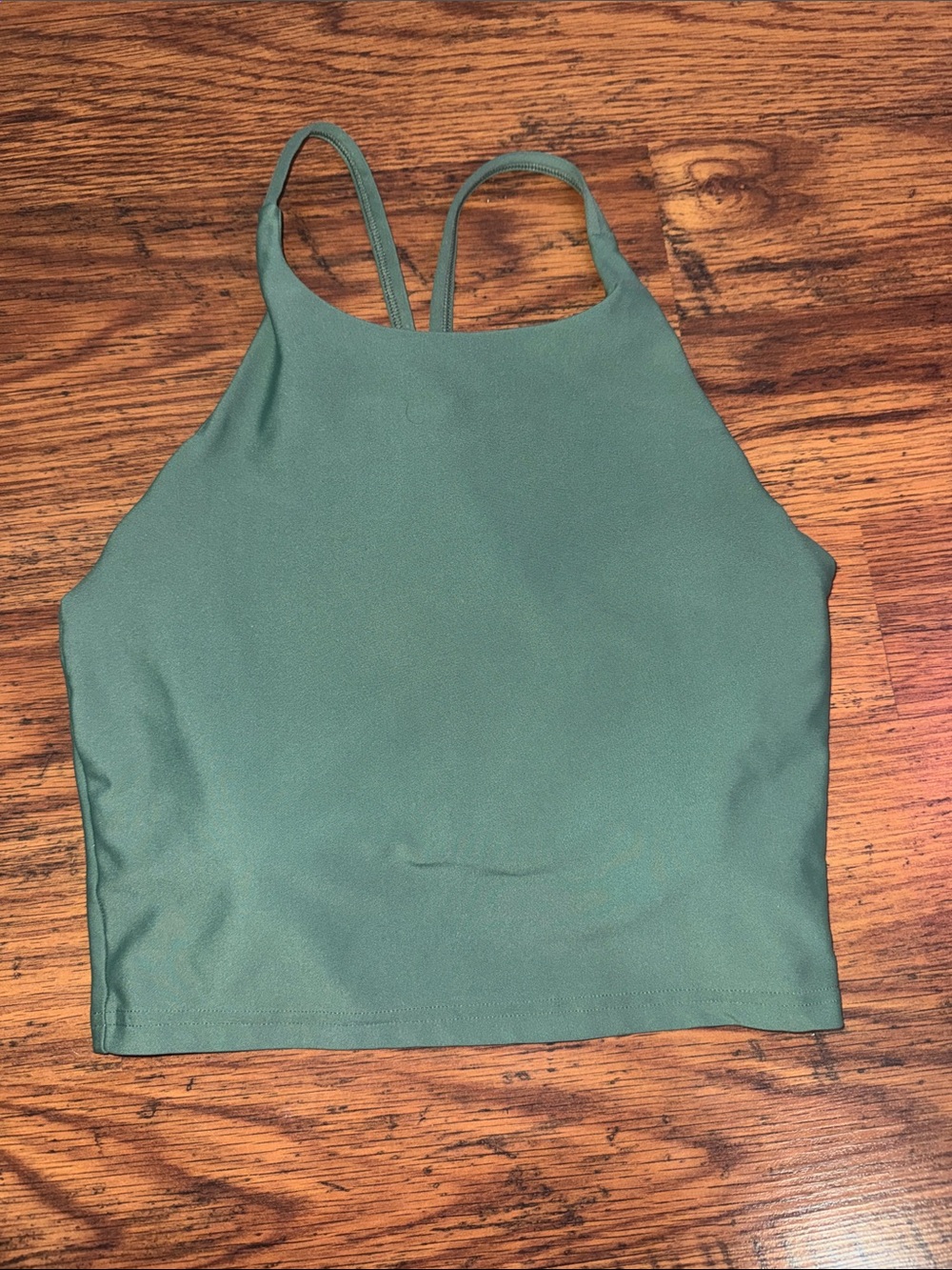 Women's Green High-Neck Cropped Tank Top 2.L2